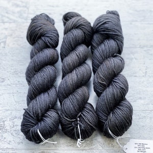 Phoenix Hand Dyed Luxury Yarn - Superwash Merino/Silk Yarn - DK Weight - Coal