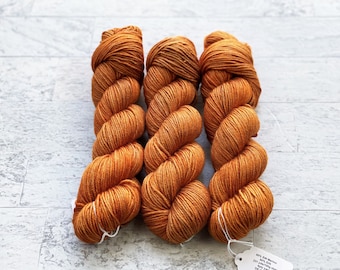 Phoenix Hand Dyed Luxury Yarn - Superwash Merino/Silk Yarn - DK Weight - Sweet Potato