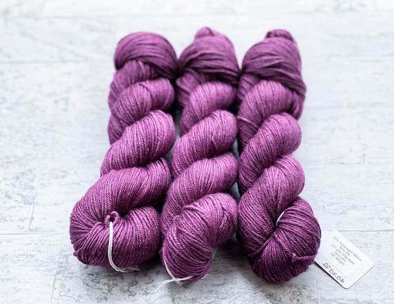 Phoenix Hand Dyed Luxury Yarn - Superwash Merino/Silk Yarn - DK Weight - Crushed Berry