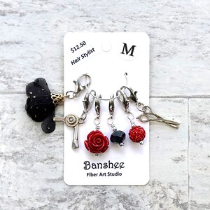 Hair Stylist Stitch Markers - Medium Stitch Marker Set -  Lobster Clasp