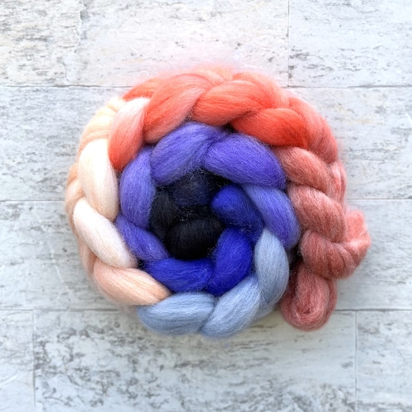 Hand Dyed Wool Roving - Gradient Polwarth Wool - #P213