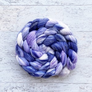 Hand Dyed Wool Roving - Merino/Bamboo/Silk Blend - #MB126
