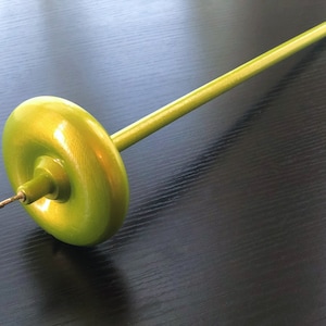 Drop Spindle for Spinning Yarn - Top Whorl Drop Spindle - Iridescent Green