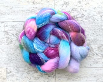 Hand Dyed Wool Roving - Targhee Wool/Bamboo/Silk Blend- #TB148