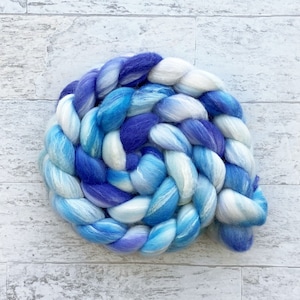 Hand Dyed Wool Roving - Merino and Silk Wool - #MS198