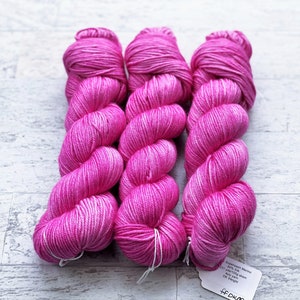 Phoenix Hand Dyed Luxury Yarn - Superwash Merino/Silk Yarn - DK Weight - Candy Pink