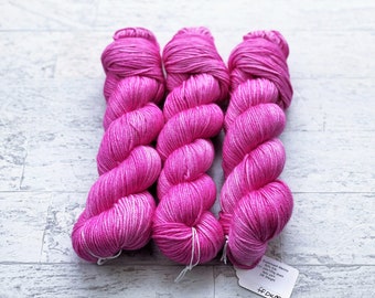 Phoenix Hand Dyed Luxury Yarn - Superwash Merino/Silk Yarn - DK Weight - Candy Pink