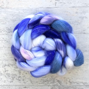 Hand Dyed Wool Roving - Polwarth and Silk Blend - #PS156