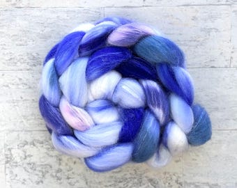 Hand Dyed Wool Roving - Polwarth and Silk Blend - #PS156
