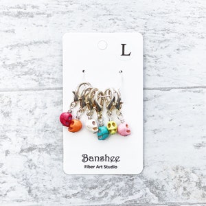 Skull Stitch Marker Set - Large Stitch Marker Set for Knitting and Crochet - Lobster Clasp