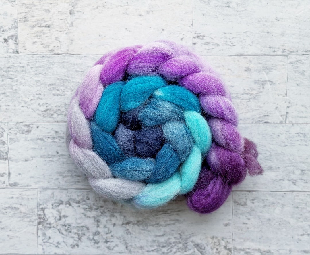 Hand Dyed Wool Roving Spinning Fiber Gradient Cheviot Wool Etsy