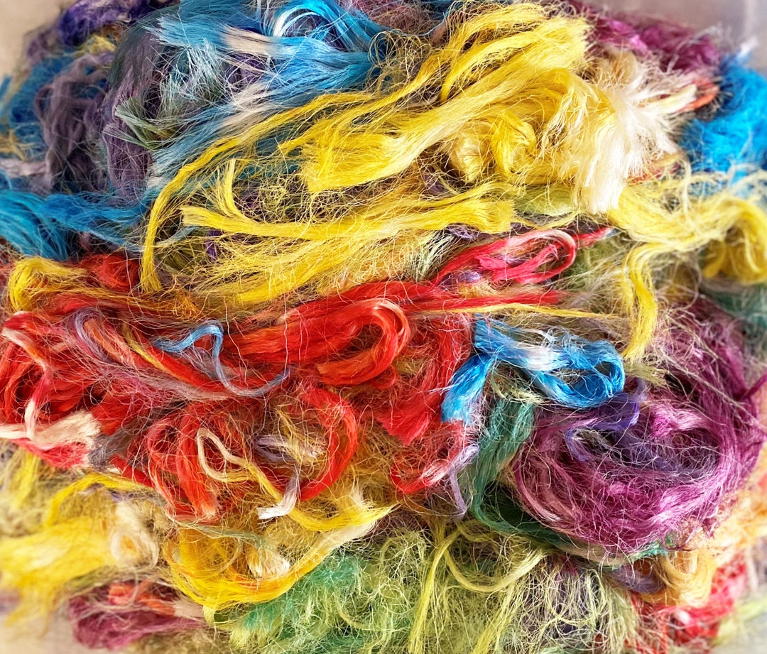 Recycled Sari Silk Threads: Multi-color Spinning Fiber - Etsy