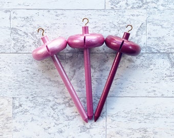 Hand Painted Mini Drop Spindle: Birch Top Whorl Spindle