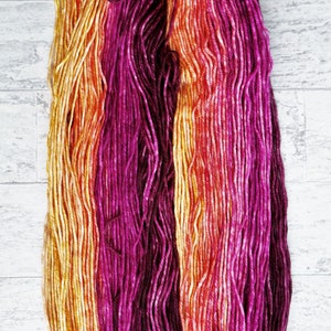 Jinn Hand Dyed Yarn Gradient Superwash Merino DK Weight G102 Summer Melon image 6