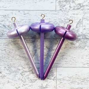 Mini Drop Spindle - Top Whorl Drop Spindle - Purple