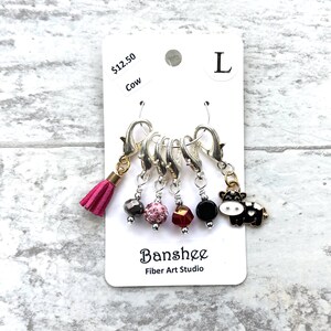 Cow Stitch Markers - Large Stitch Marker Set - Lobster Clasp