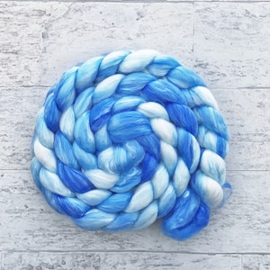 Hand Dyed Wool Roving - Merino Wool and Tencel Fiber - #MT108