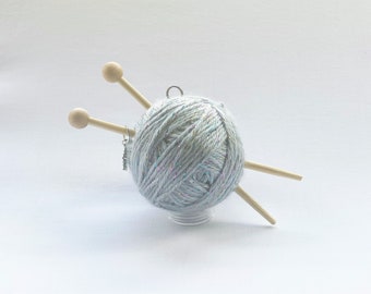 Knitting Ornament - Silver