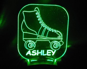 Personalized Roller Skating Night Light, Roller Skating Night Light,  Nursery Nightlight, Unique Lighting, LED Lamp