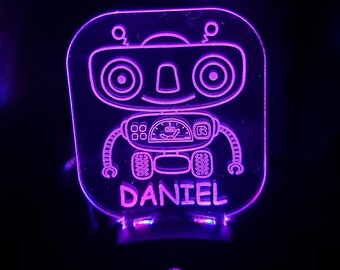 Night Light Personalized, Friendly Robot Night Light, Nursery Robot Night Light, Personalized, Custom engraved