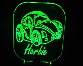 Toy Car Night Light, Personalized Nursery Night Lamp, Unique Lighting for kids, LED Lighting