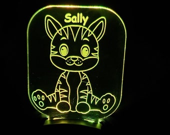 Baby Tiger Night Light Personalized,Tiger Nursery Night Light, Plug In Nursery Night Light Jungle Theme, Nightlight for Child