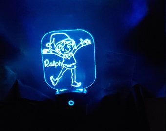 Personalized Elf Night Light, Nursery Night Lamp, Unique Lighting for child,  Baby Shower Gift, Christmas Stocking Stuffer, LED Lighting