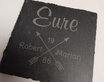 Personalized Real Slate Coasters (set of 4)