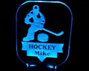 Night light Personalized Hockey , Hockey Player Nightlight, Custom Night Light, unique lighting for kids