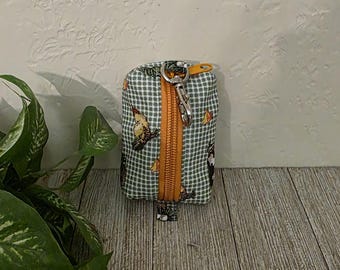 Mini Clip on Boxy Pouch with Zipper, Coin Pouch, Purse Organization, Handmade