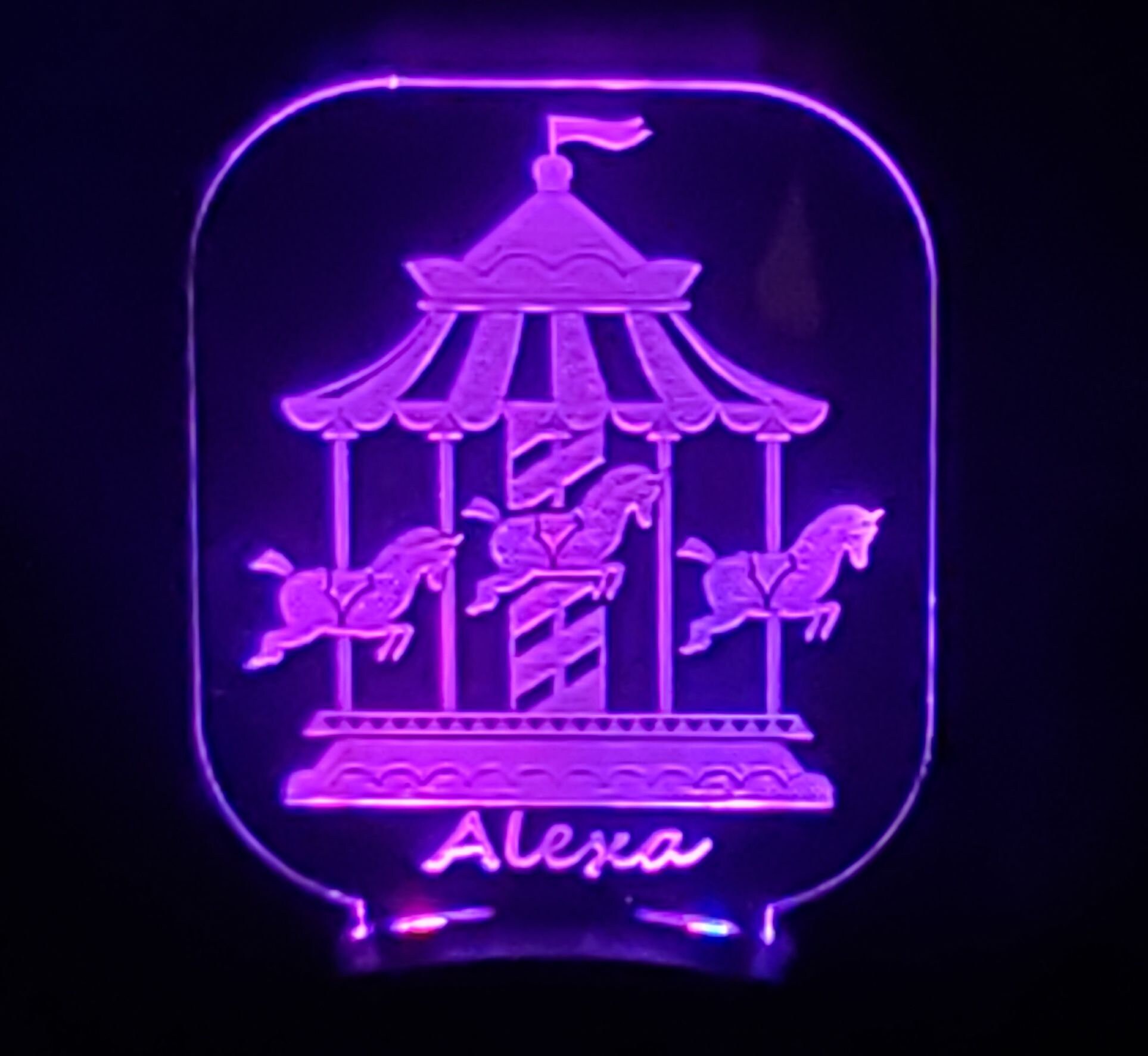 Personalized Carousel Plugin Night Light, Carnival Themed Nursery