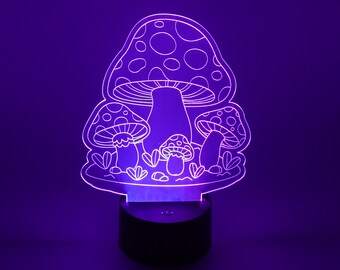 Cottagecore Mushroom LED Night Light: Rustic Tabletop Decor (Personalize) cozy lighting