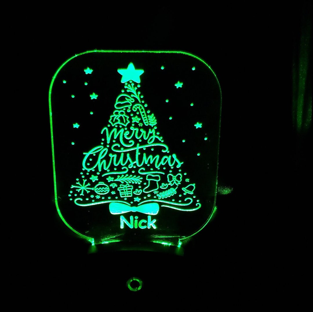 Personalized Christmas Night Light, LED Christmas Tree Night Light