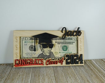 Personalized Graduation Money Holder: Wooden Gift Frame