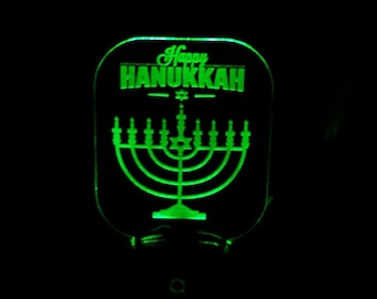 Personalized Hanukkah Nightlight,  Engraved Hanukkah Night light, LED  Night Light , unique lighting, color changing light