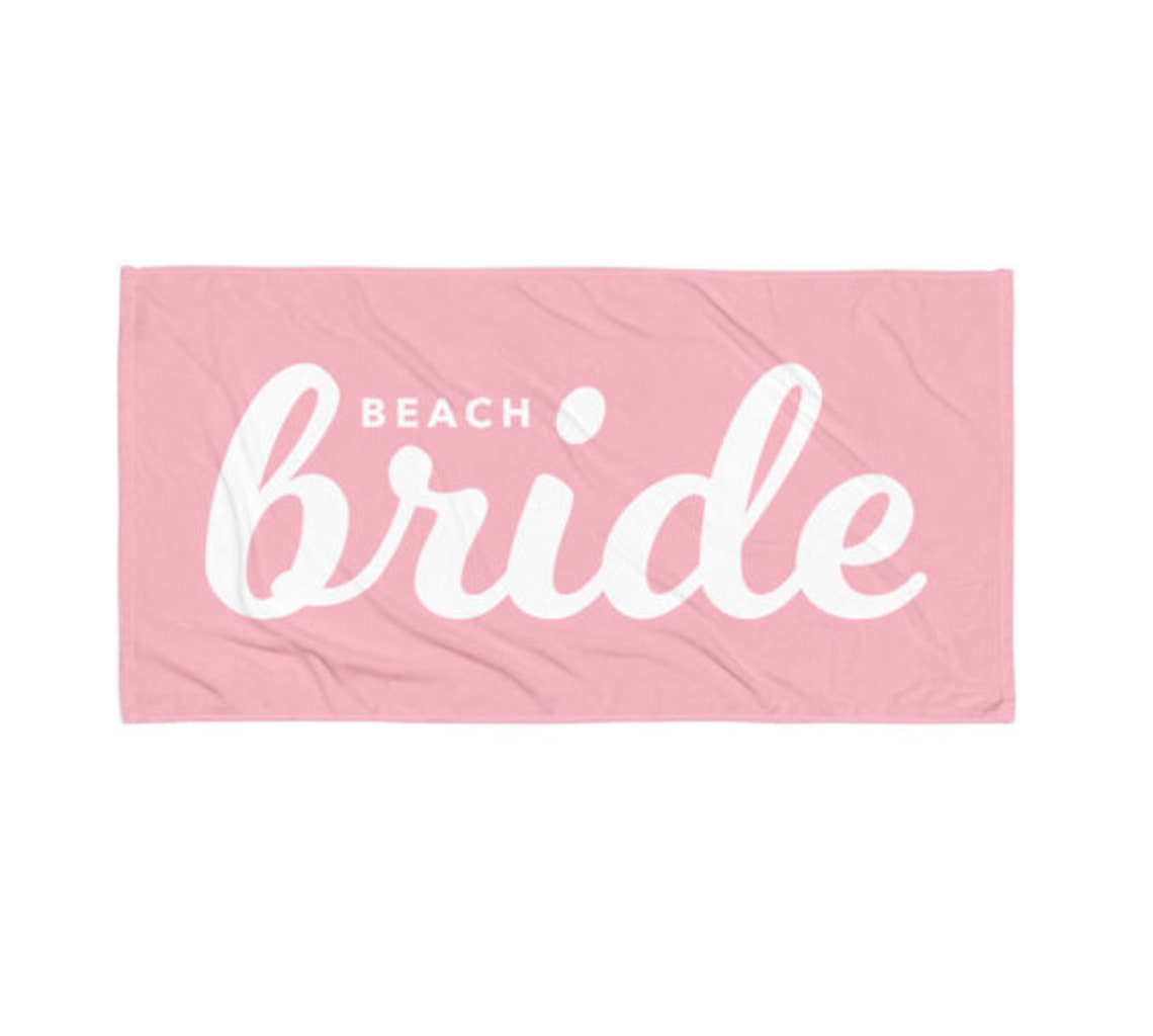 Bride Towel, Bride Beach Towel, Beach Bridal Shower Towel, Beach Bride