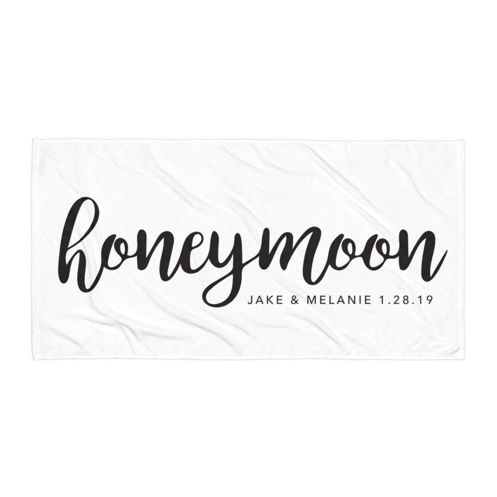 Honeymoon Beach Towel, Personalized Honeymoon Towel, Honeymoon Gifts