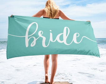 Bride Towel, Bride Beach Towel, Beach Bridal Shower Towel, Beach Bride, Beach Bachelorette Party, Bachelorette Towels, Bridal Shower Gift