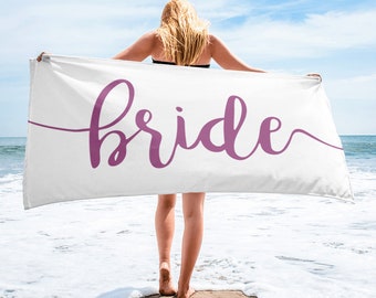 Bride Towel, Bride Beach Towel, Beach Bridal Shower Towel, Beach Bride, Beach Bachelorette Party, Bachelorette Towels, Bridal Shower Gift