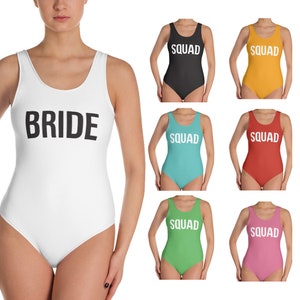 Bride Squad Swimsuit, Bride Squad Bathing Suit, Beach Bachelorette Party, Bachelorette Swimsuit, Bachelorette Swim Suit, Bride Swimsuit