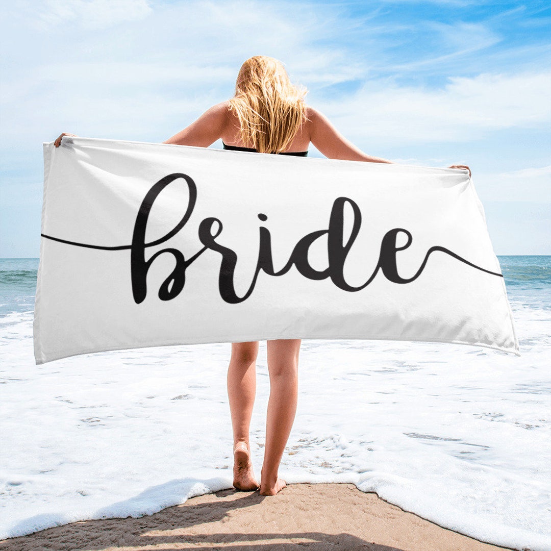 Bride Towel, Bride Beach Towel, Beach Bridal Shower Towel, Beach Bride