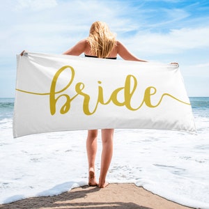 Bride Towel, Bride Beach Towel, Beach Bridal Shower Towel, Beach Bride, Beach Bachelorette Party, Bachelorette Towels, Bridal Shower Gift