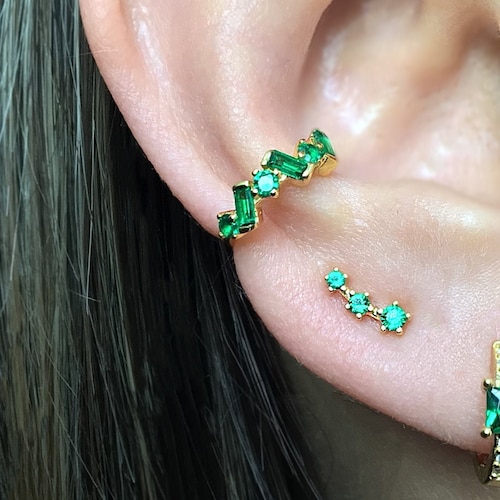 Rainbow Ear Cuff No Piercing Silver Ear Cuff Gold Etsy