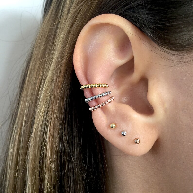 Sterling Silver Ear Cuff No Piercing Ear Cuff Fake Piercing Etsy
