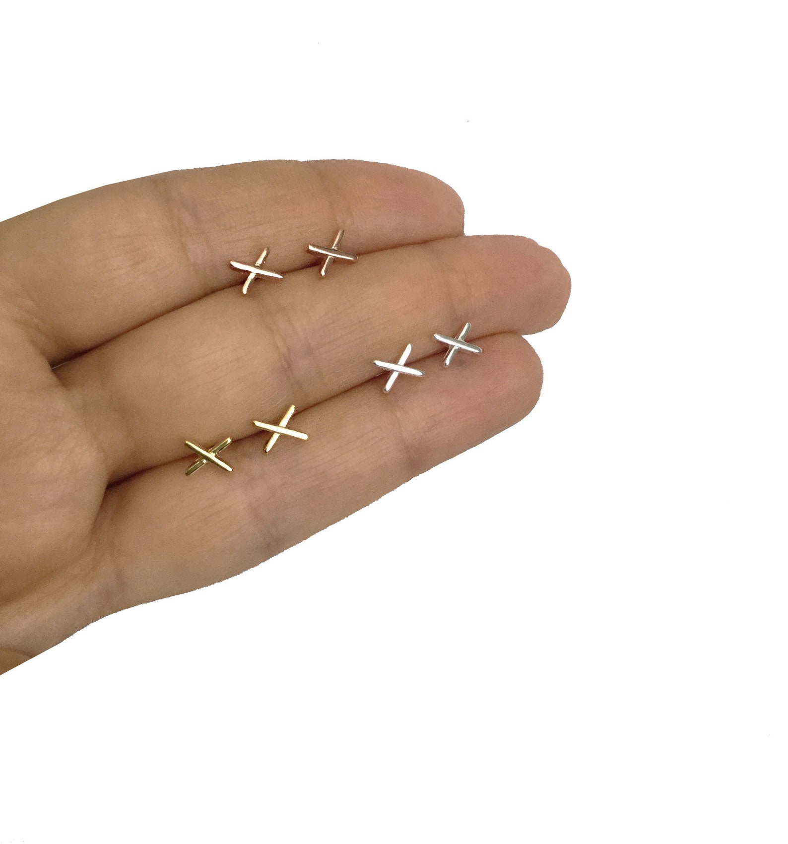 Sterling Silver X Earrings Silver Studsx Studs X Earrings Etsy