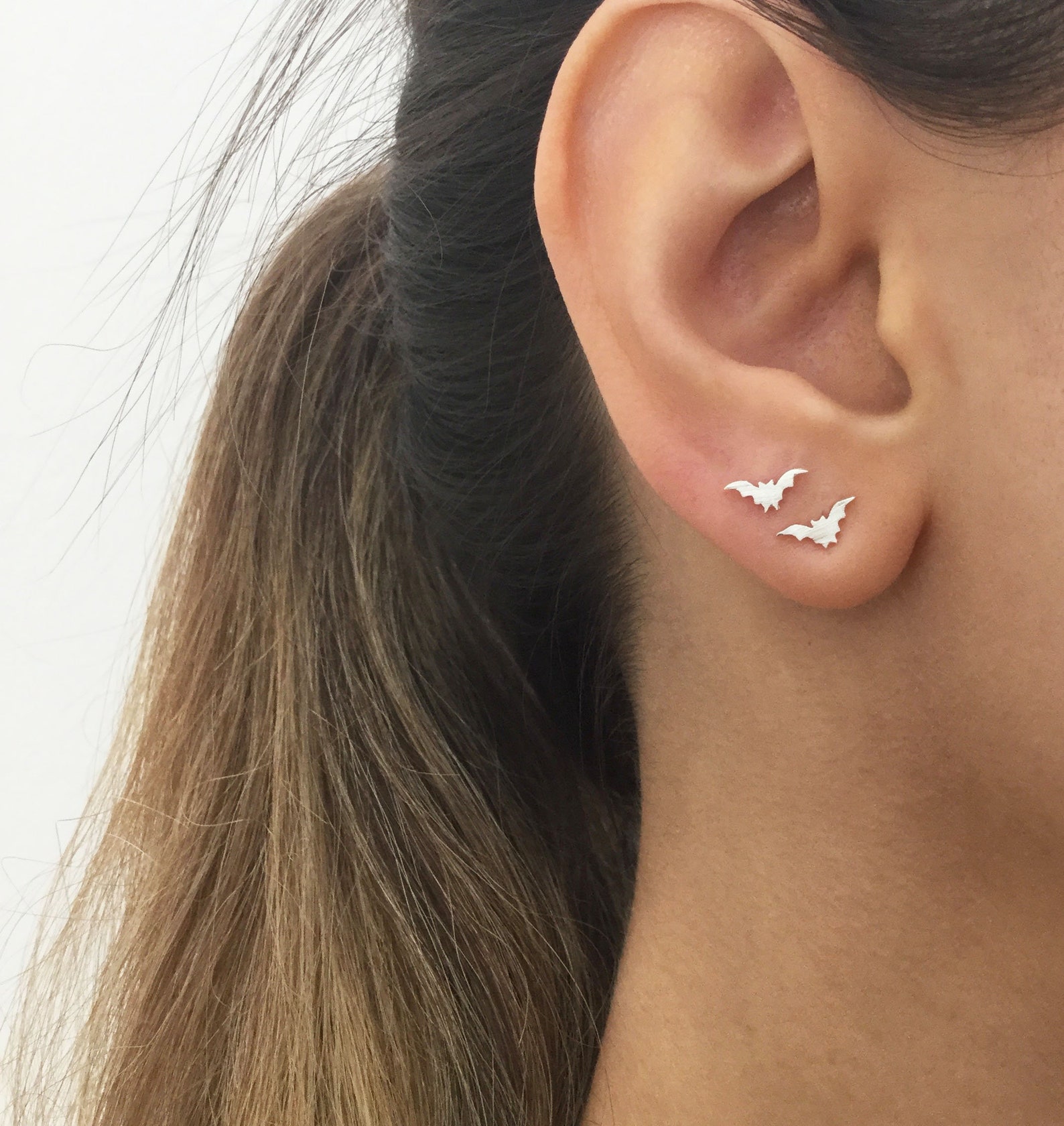 Sterling Silver Bats Earrings Silver Studs Bat Studsbat Etsy