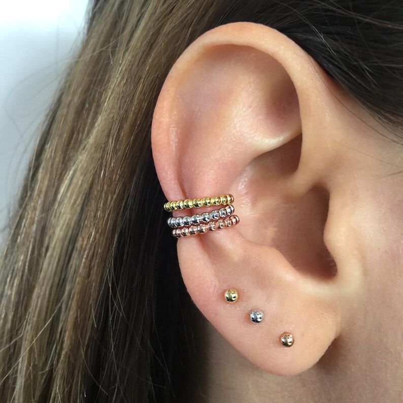 Sterling Silver Ear Cuff No Piercing Ear Cuff Fake Piercing Etsy