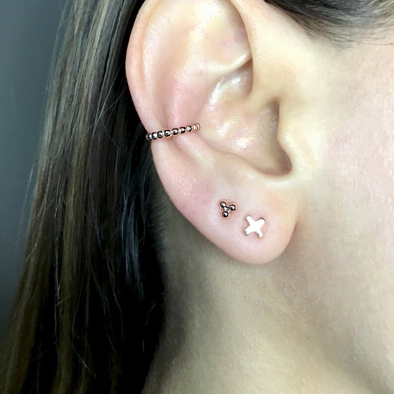 Sterling Silver Ear Cuff No Piercing Ear Cuff Fake Piercing Etsy