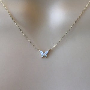 Sterling silver Butterfly necklace, Butterfly necklace,Silver necklace, Layering necklace, Butterfly jewelry, Butterfly