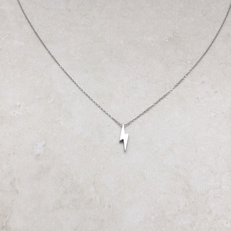Sterling Silver Lightning Bolt necklace Lightning Etsy